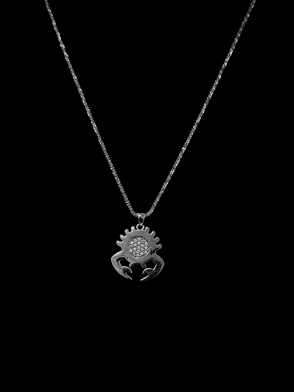 Crab Sun Pendant Necklace